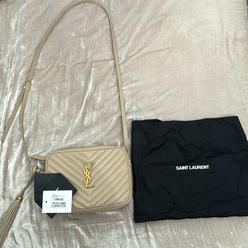 YSL LOU in Quilted Leather Color Dark Beige